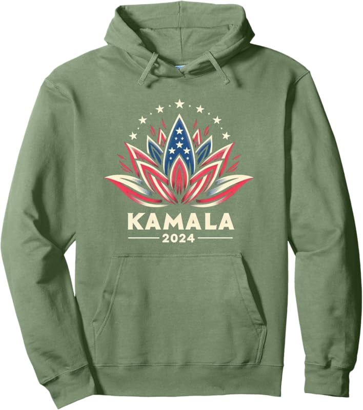 Kamala Harris 2024 Presidential Campaign American Lotus Pullover Hoodie
