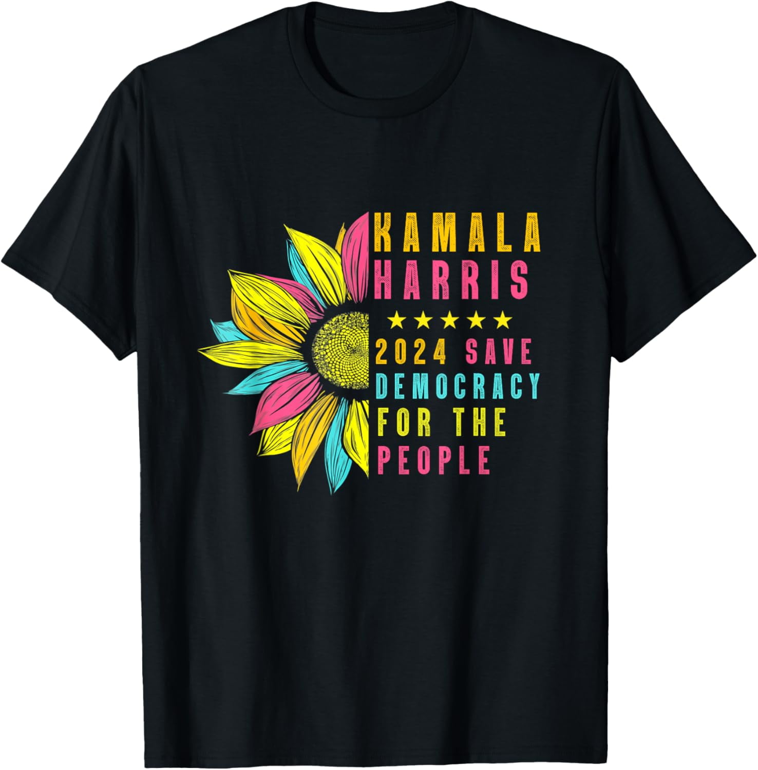 Kamala Harris 2024 Save democracy For the people Sunflower TShirt