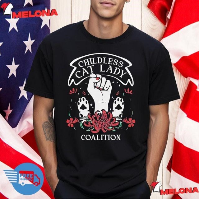 Kamala Harris Childless Cat Lady Coalition 2024 Tshirt
