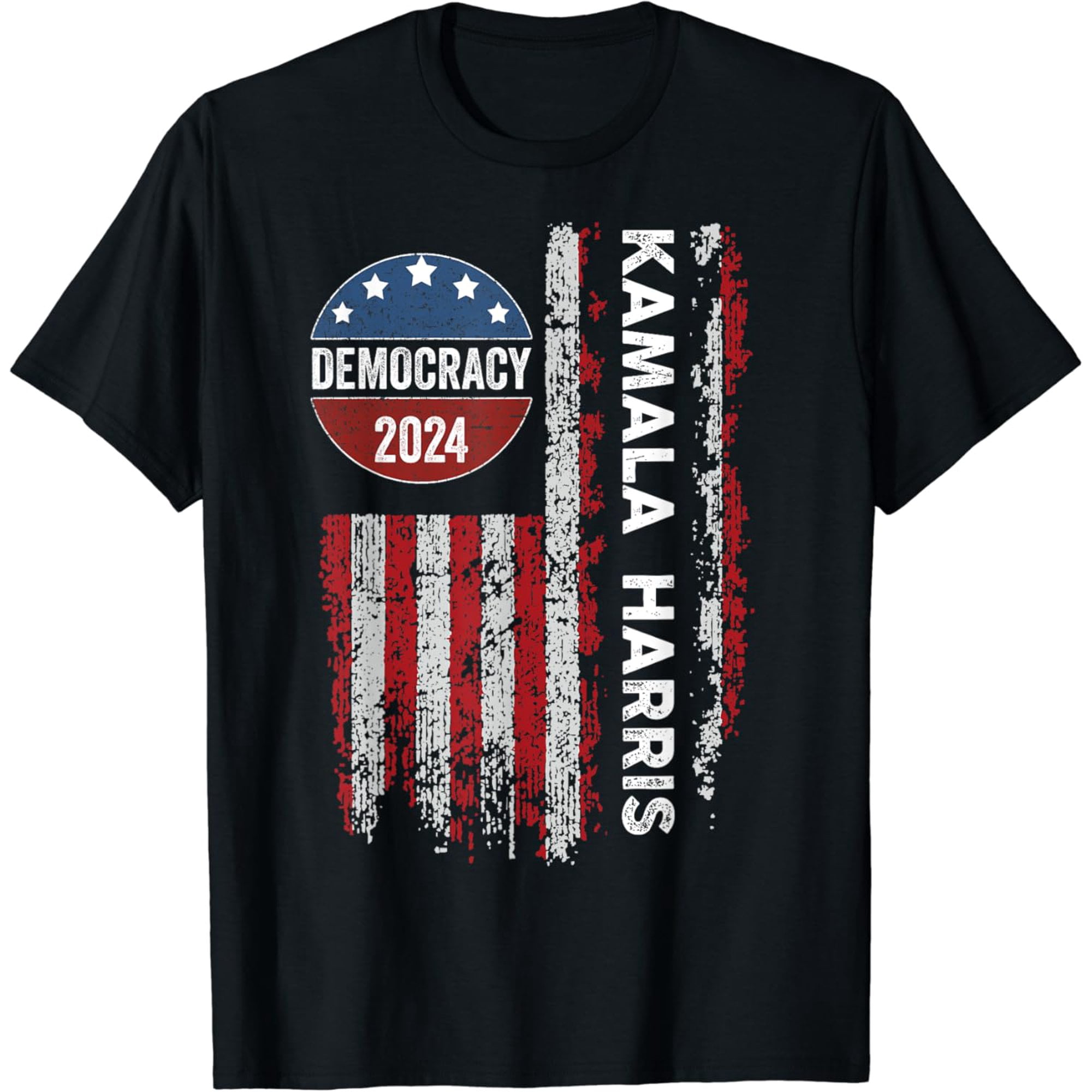 Kamala Harris Harris 2024 US Flag Democratic President pure cotton T
