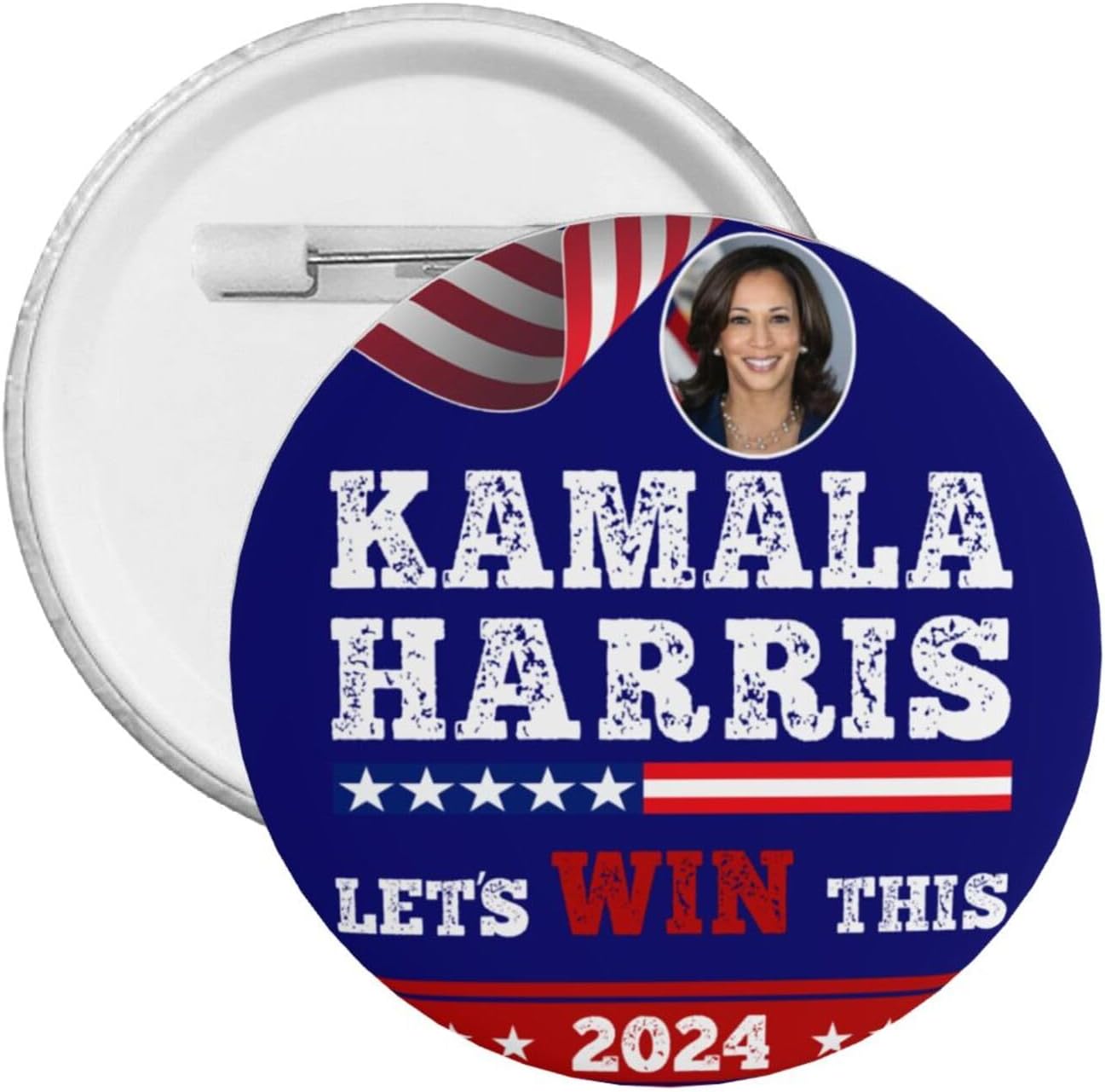 Kamala Harris Let's Win This 2024 President Election Funny Pin Button