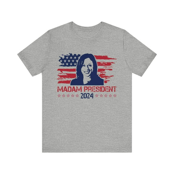 Kamala Harris Madam President Red, White, Blue T-Shirt - Express Delivery