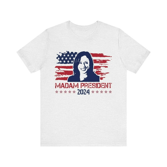 Kamala Harris Madam President Red, White, Blue T-Shirt - Express Delivery