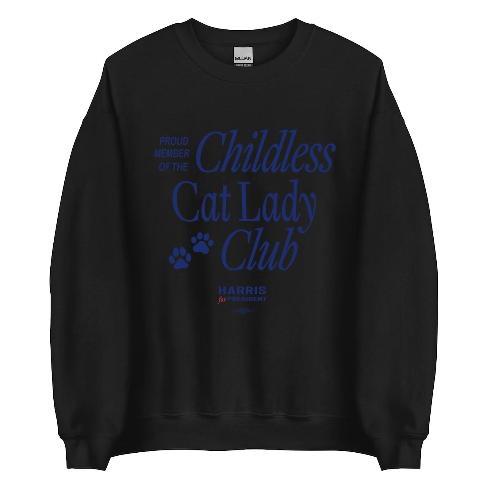 Kamala Harris Merch Proud Member Of The Childless Cat Lady Club Shirt
