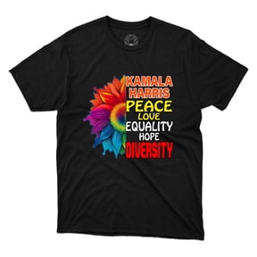 Kamala Harris Peace Love Equality Hope Diversity Election Unisex Printed T-Shirt