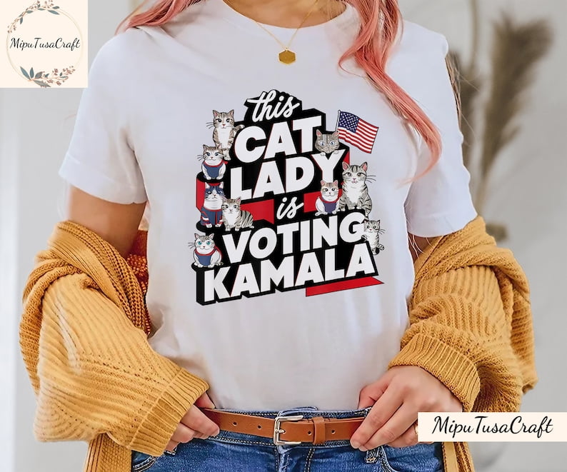 Kamala Harris President 2024 Shirt, Childless Cat Lady Shirt, Kamala