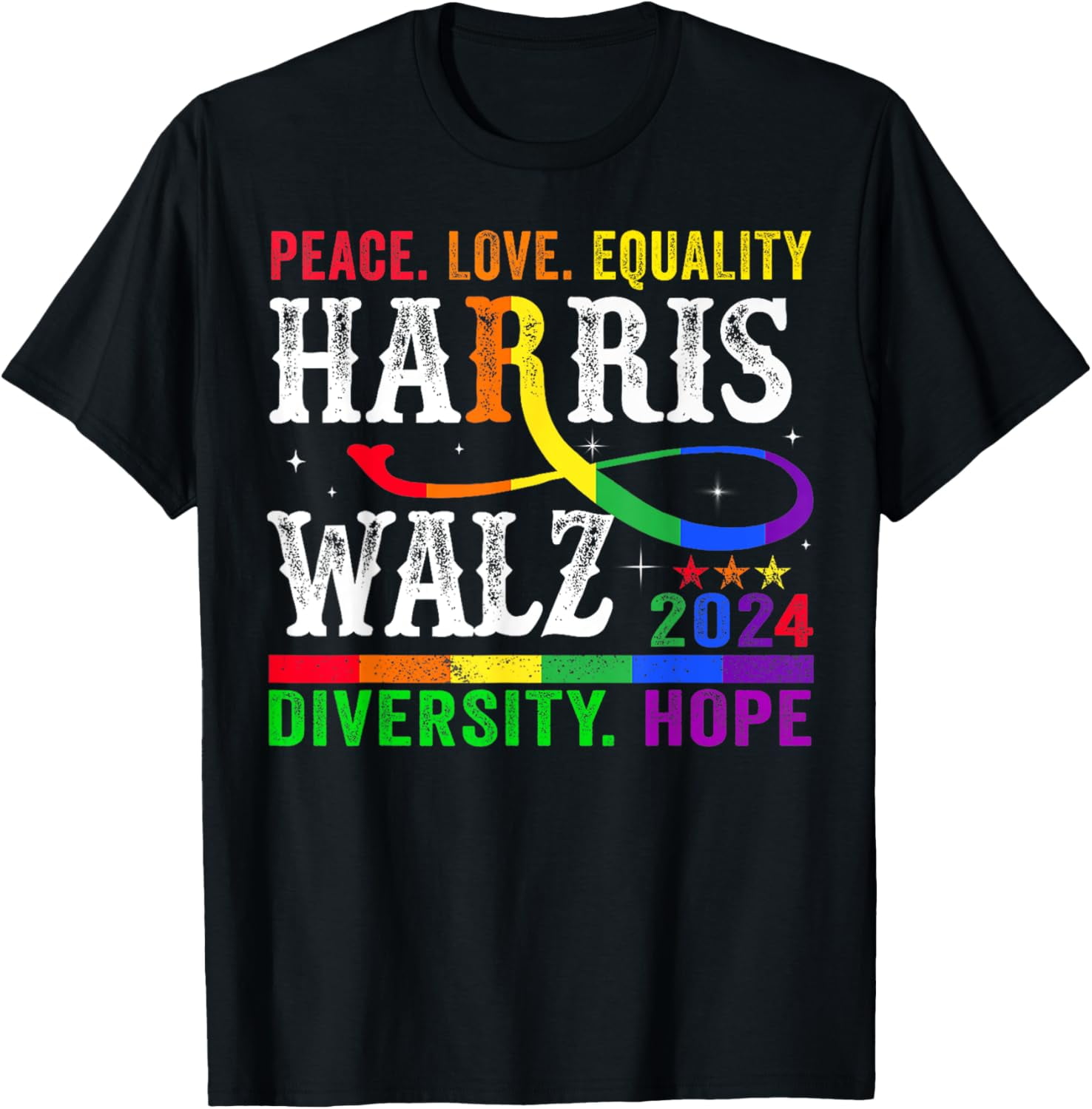 Kamala Harris Tim Walz 2024 Peace LGBT Harris Walz Waltz TShirt