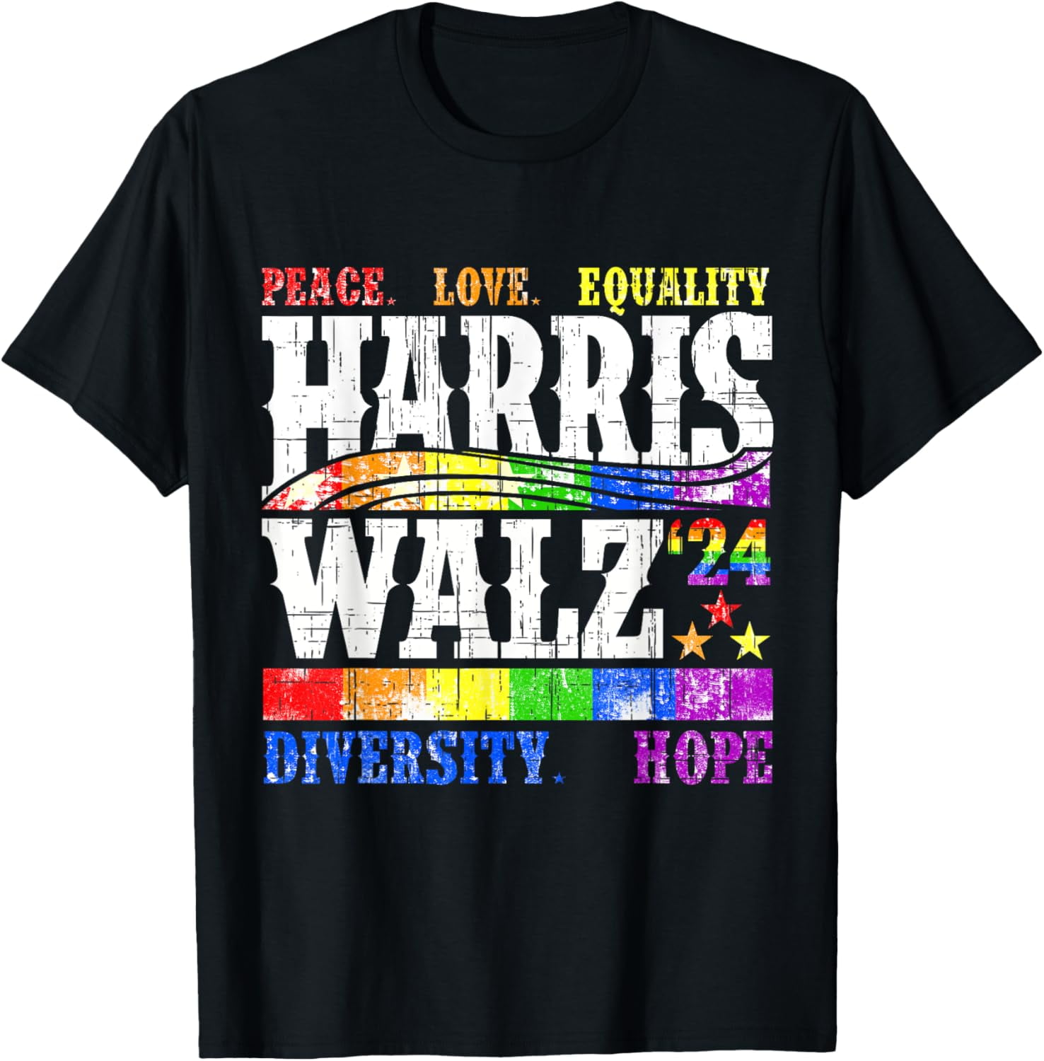 Kamala Harris Tim Walz 2024 Peace LGBT Harris Walz Waltz TShirt