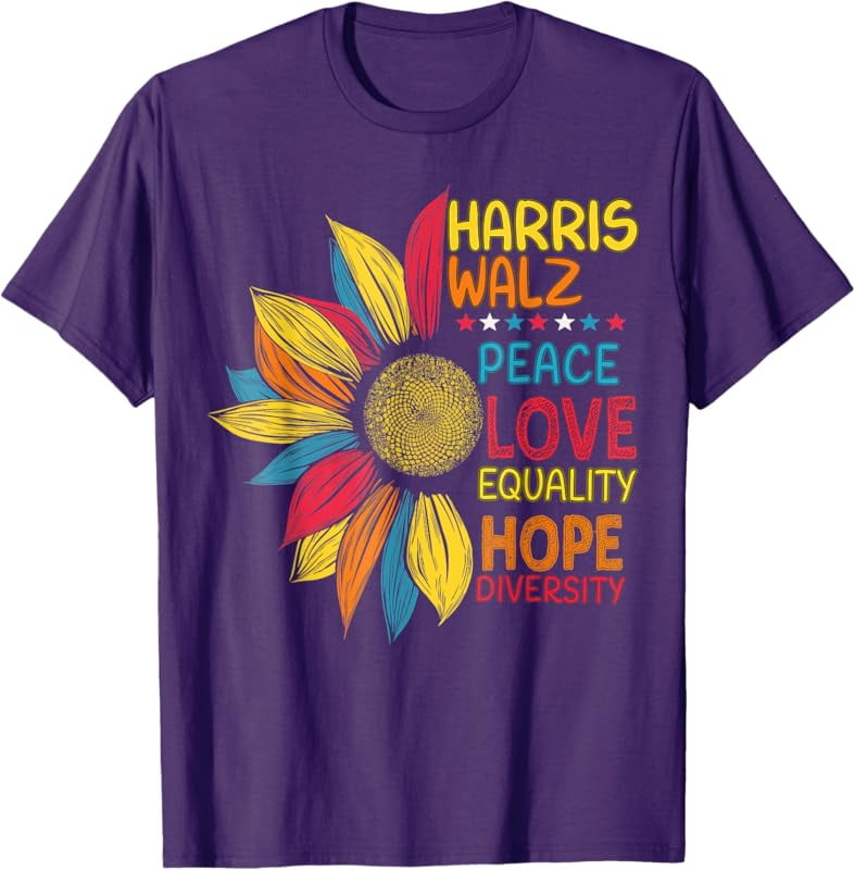 Kamala Harris Tim Walz 2024 Peace LGBT Harris Walz Waltz TShirt