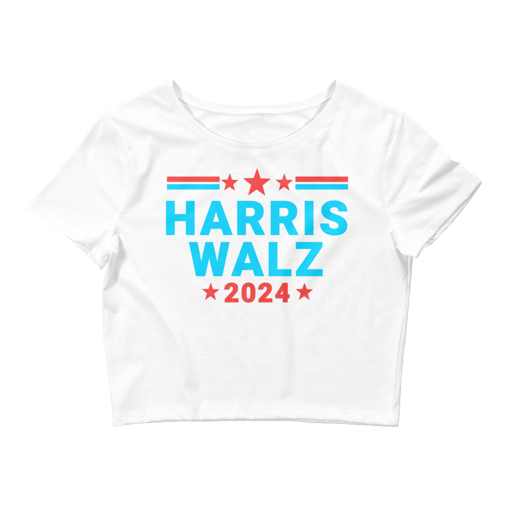 Kamala Harris Tim Walz Waltz Women’s Crop Tee, Harris Walz 2024