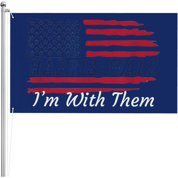 Kamala Harris Tim waltz 2024 flag President Election Im With Them Flag 3x5 Outdoor Double Sided Cool Flags Wall Decor for Party 3x5 Ft, Kamala Harris Tim waltz 2024 flag