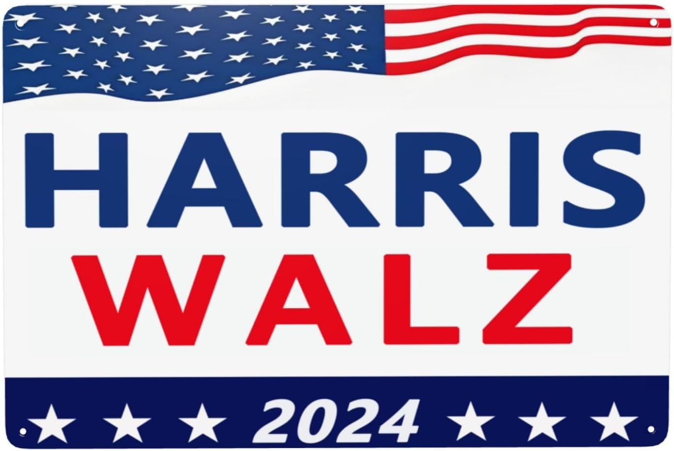 Kamala HarrisWalz Metal Sign 2024 For President VINtage 8x12 IN Wall
