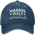 Kamala Harris Walz Waltz 2024 Unity Over Division Hat Denim Hats Cap
