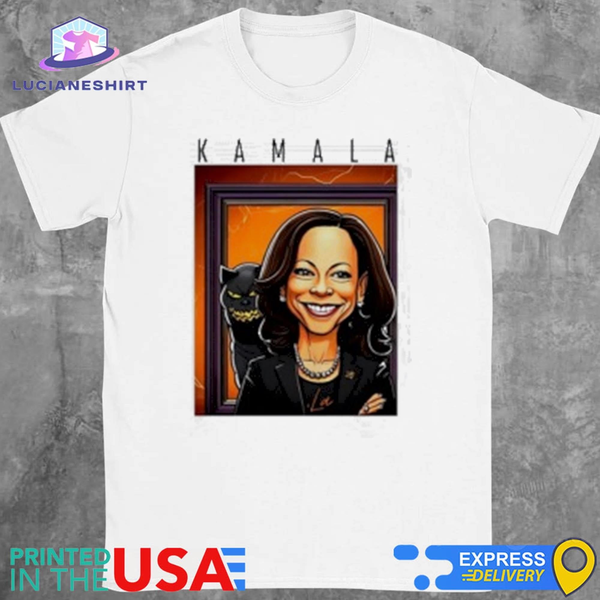 Kamala Harris With Black Cat Halloween 2024 Shirt