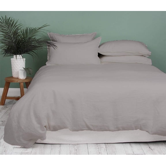 Kamas 1 Piece Solid Twin/Twin XL Silver Duvet Cover 100% Egyptian Cotton 600 Thread Count with Zipper & Corner Ties Luxurious Quality