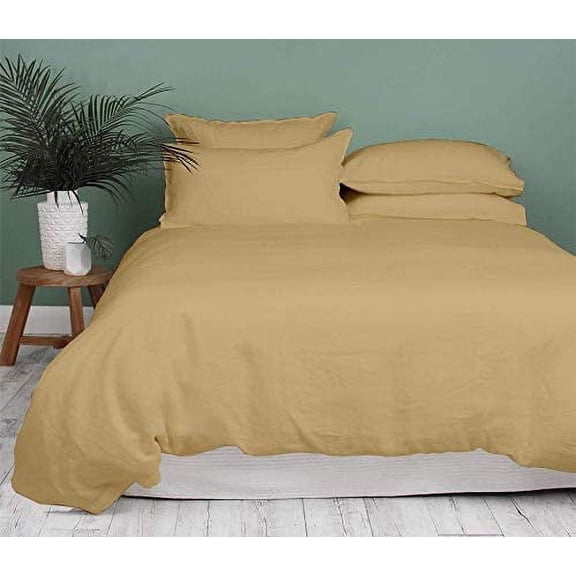 Kamas 1 Piece Solid Twin/Twin XL Taupe Duvet Cover 100% Egyptian Cotton 600 Thread Count with Zipper & Corner Ties Luxurious Quality