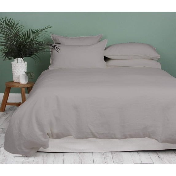 Kamas 3 Piece Solids Solid California King/King Silver Duvet Cover Set 100% Egyptian Cotton 600 Thread Count with Zipper & Corner Ties Luxurious Quality