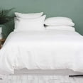 thumbnail image 1 of Kamas 3 Piece Solids Solid Twin/Twin XL White Duvet Cover Set 100% Egyptian Cotton 600 Thread Count with Zipper & Corner Ties Luxurious Quality, 1 of 3