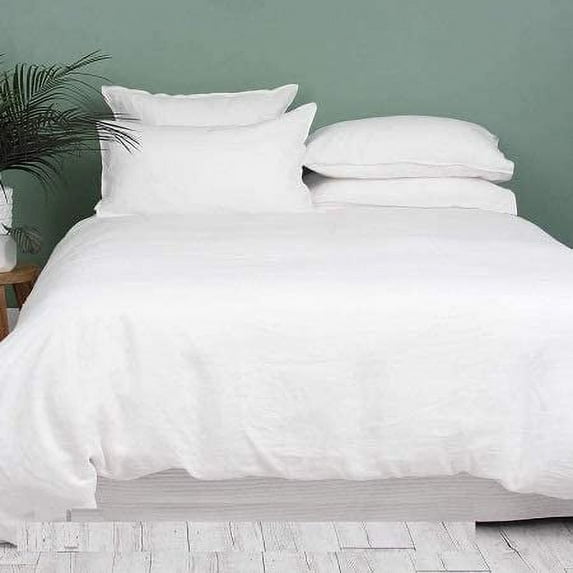 Kamas 5 Piece Solids Solid California King/King White Duvet Cover Set 100% Egyptian Cotton 600 Thread Count with Zipper & Corner Ties Luxurious Quality