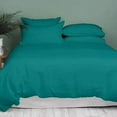 thumbnail image 1 of Kamas 5 Piece Solids Solid Queen/Full Teal Green Duvet Cover Set 100% Egyptian Cotton 600 Thread Count with Zipper & Corner Ties Luxurious Quality, 1 of 3