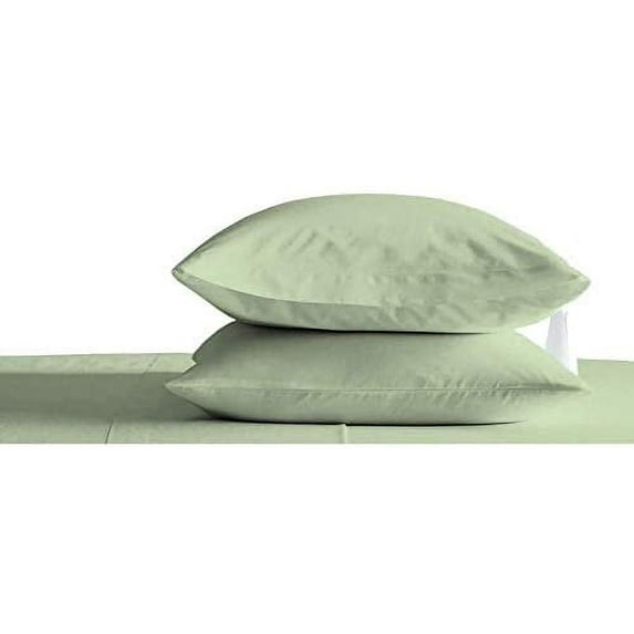 Kamas Oversize Pillow Case - Sage Green Queen Extra Large (22 X 32)- Fits Even The Fluffiest Pillows Including The Pancake Pillow- Sleeve Style- Extra Tall Pillowcase- 100% Cotton 600 Thread Count