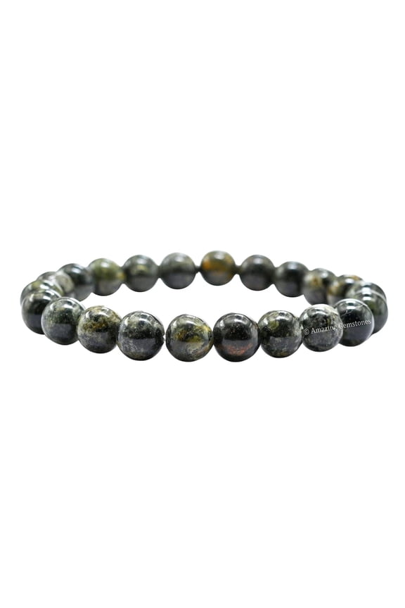 Kambaba Jasper Bracelet - 8mm Beaded Stretch Bracelet and Healing Stones