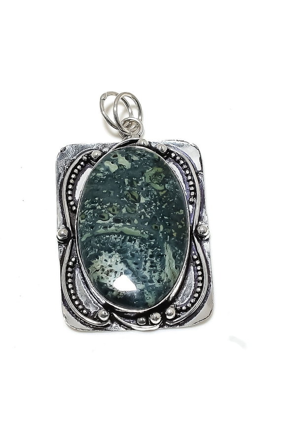 Kambaba Jasper Gemstone Handmade 925 Sterling Silver Jewelry Pendant 2.56"