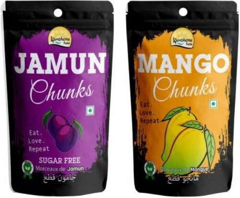 Kamdhenu Foods Dried Fruit Jamun Chunks And Mango Chunks Healthy Snacks Combo Pack (Pack Of 2