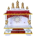 thumbnail image 1 of Kamdhenu art and craft Wooden Temple/Home Temple/Pooja Mandir/Pooja Mandap/Temple for Home (Red & Green), 1 of 2