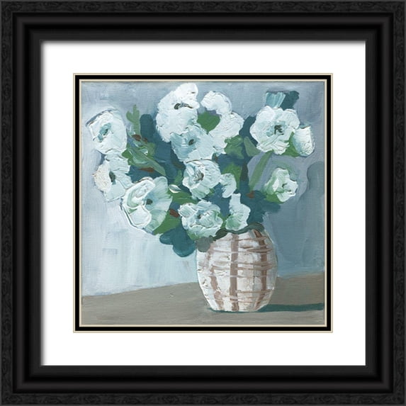 Kamdon Kreations 12x12 Black Ornate Wood Framed with Double Matting Museum Art Print Titled - Organic Patterns
