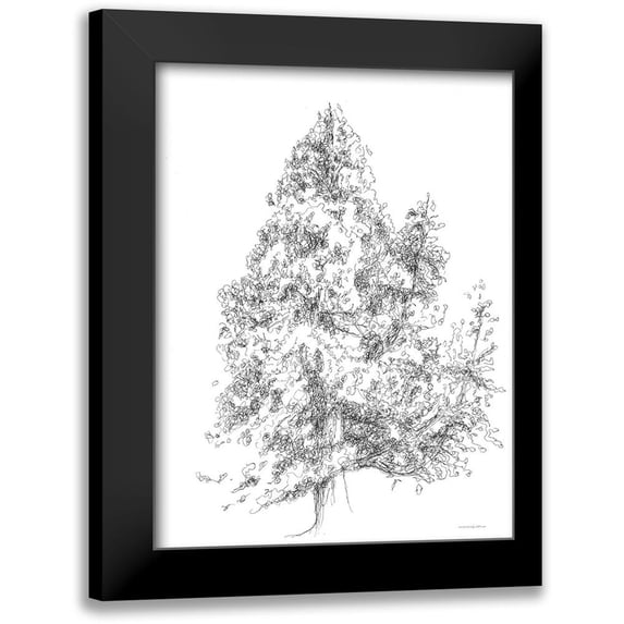Kamdon Kreations 12x14 Black Modern Framed Museum Art Print Titled - Whispering Pines 1
