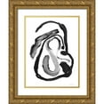 thumbnail image 1 of Kamdon Kreations 12x14 Gold Ornate Wood Framed with Double Matting Museum Art Print Titled - Black And White Abstract 6, 1 of 4