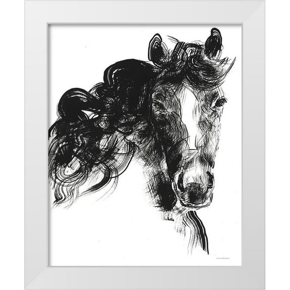 Kamdon Kreations 12x14 White Modern Wood Framed Museum Art Print Titled - Sweet Filly