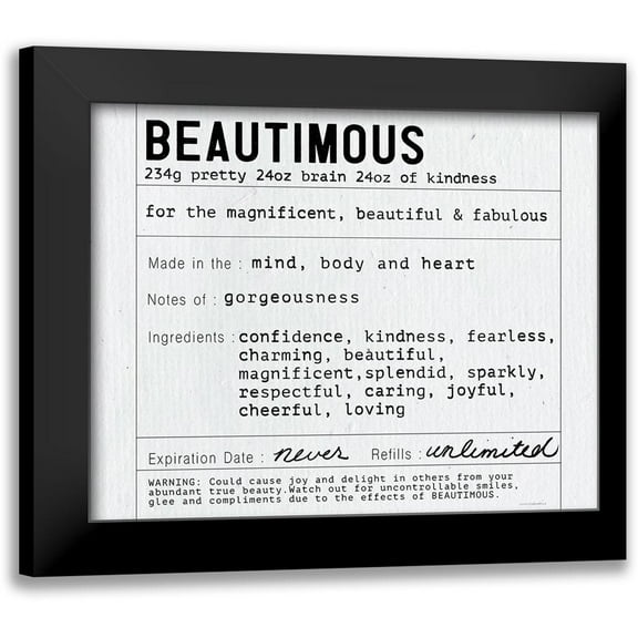 Kamdon Kreations 14x12 Black Modern Framed Museum Art Print Titled - Beautimous