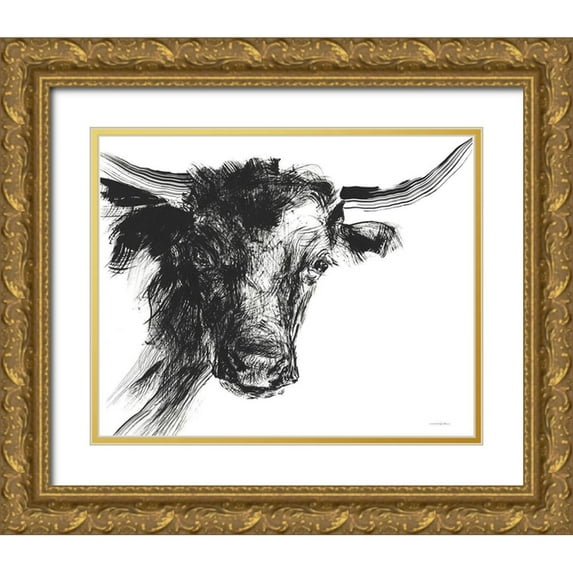 Kamdon Kreations 14x12 Gold Ornate Wood Framed with Double Matting Museum Art Print Titled - Linear Growth