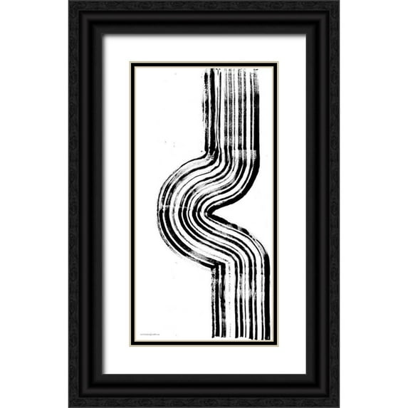 Kamdon Kreations 14x24 Black Ornate Wood Framed with Double Matting Museum Art Print Titled - Lifes Little Bumps 1