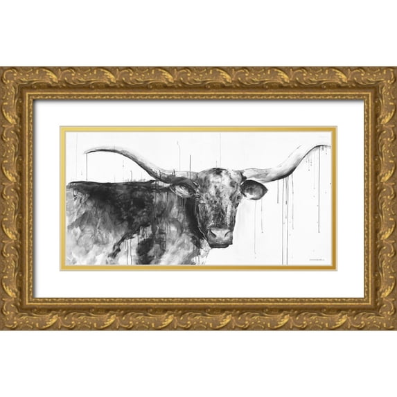 Kamdon Kreations 14x9 Gold Ornate Wood Framed with Double Matting Museum Art Print Titled - Wyatt
