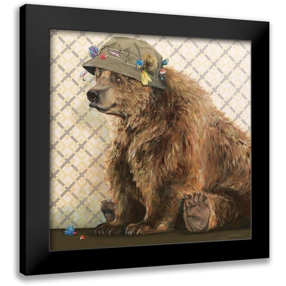 Kamdon Kreations 15x15 Black Modern Framed Museum Art Print Titled - Bone Fishing