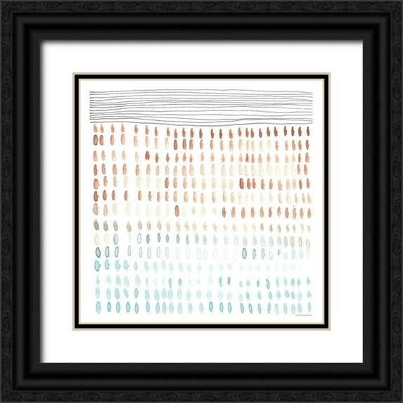 Kamdon Kreations 15x15 Black Ornate Wood Framed with Double Matting Museum Art Print Titled - Dreaming of Sheep