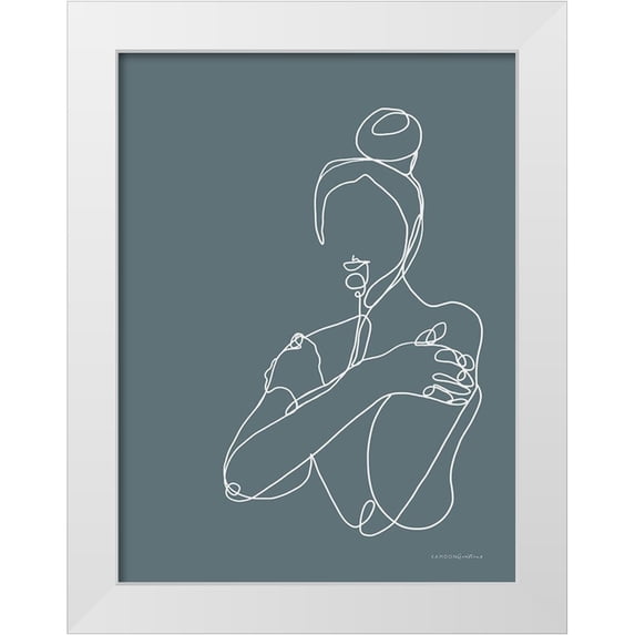 Kamdon Kreations 15x18 White Modern Wood Framed Museum Art Print Titled - Messy Bun
