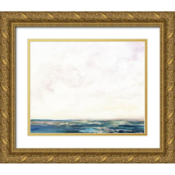 Kamdon Kreations 18x15 Gold Ornate Wood Framed with Double Matting Museum Art Print Titled - First Light