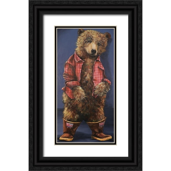 Kamdon Kreations 18x32 Black Ornate Wood Framed with Double Matting Museum Art Print Titled - Sunday Best