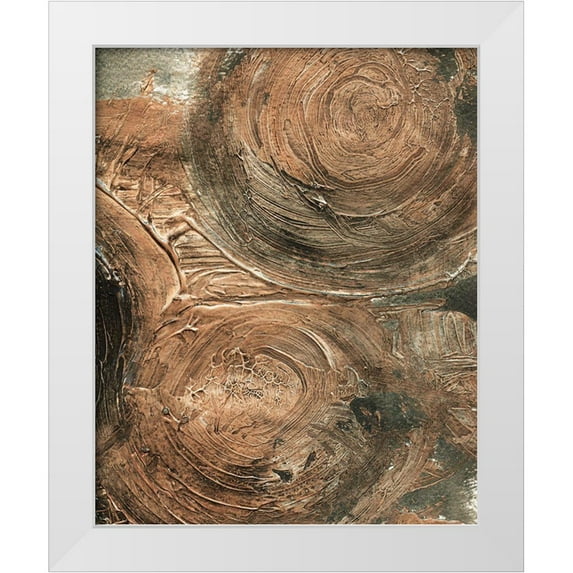 Kamdon Kreations 20x24 White Modern Wood Framed Museum Art Print Titled - Initials on the Tree