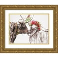 thumbnail image 1 of Kamdon Kreations 24x19 Gold Ornate Wood Framed with Double Matting Museum Art Print Titled - Under the Mistletoe, 1 of 4