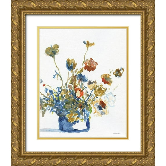 Kamdon Kreations 26x31 Gold Ornate Wood Framed with Double Matting Museum Art Print Titled - Blue Bees
