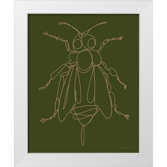 Kamdon Kreations 26x31 White Modern Wood Framed Museum Art Print Titled - Bee