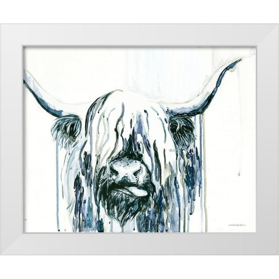 Kamdon Kreations 31x26 White Modern Wood Framed Museum Art Print Titled - Rain Drops Keep Falling