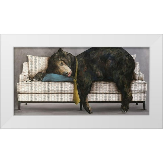 Kamdon Kreations 32x18 White Modern Wood Framed Museum Art Print Titled - Bearing the Grind
