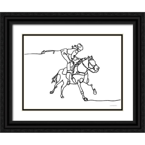 Kamdon Kreations 32x25 Black Ornate Wood Framed with Double Matting Museum Art Print Titled - Annie