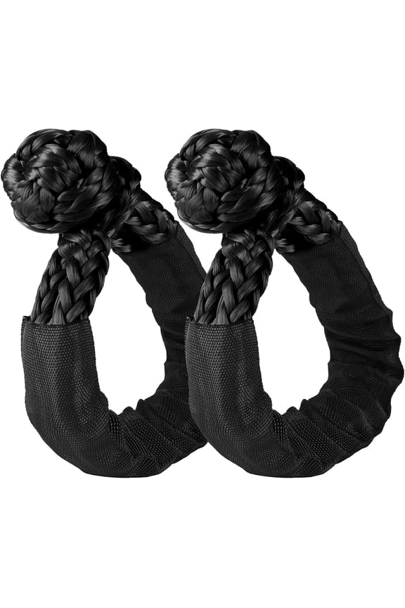 Synthetic Soft Shackle 1/2 Inch x 22 Inch Rope Shackle Recovery Kit with Extra Protective Sleeves(56,000 lbs Breaking Strength) Heavy Duty Tow Shackles for Off-Road, Sailing, Jeep, SUV